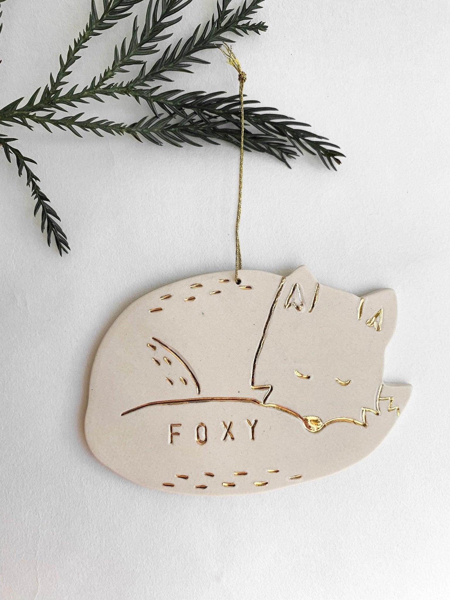 Fox Personalized buy Ornament White And 22k Gold