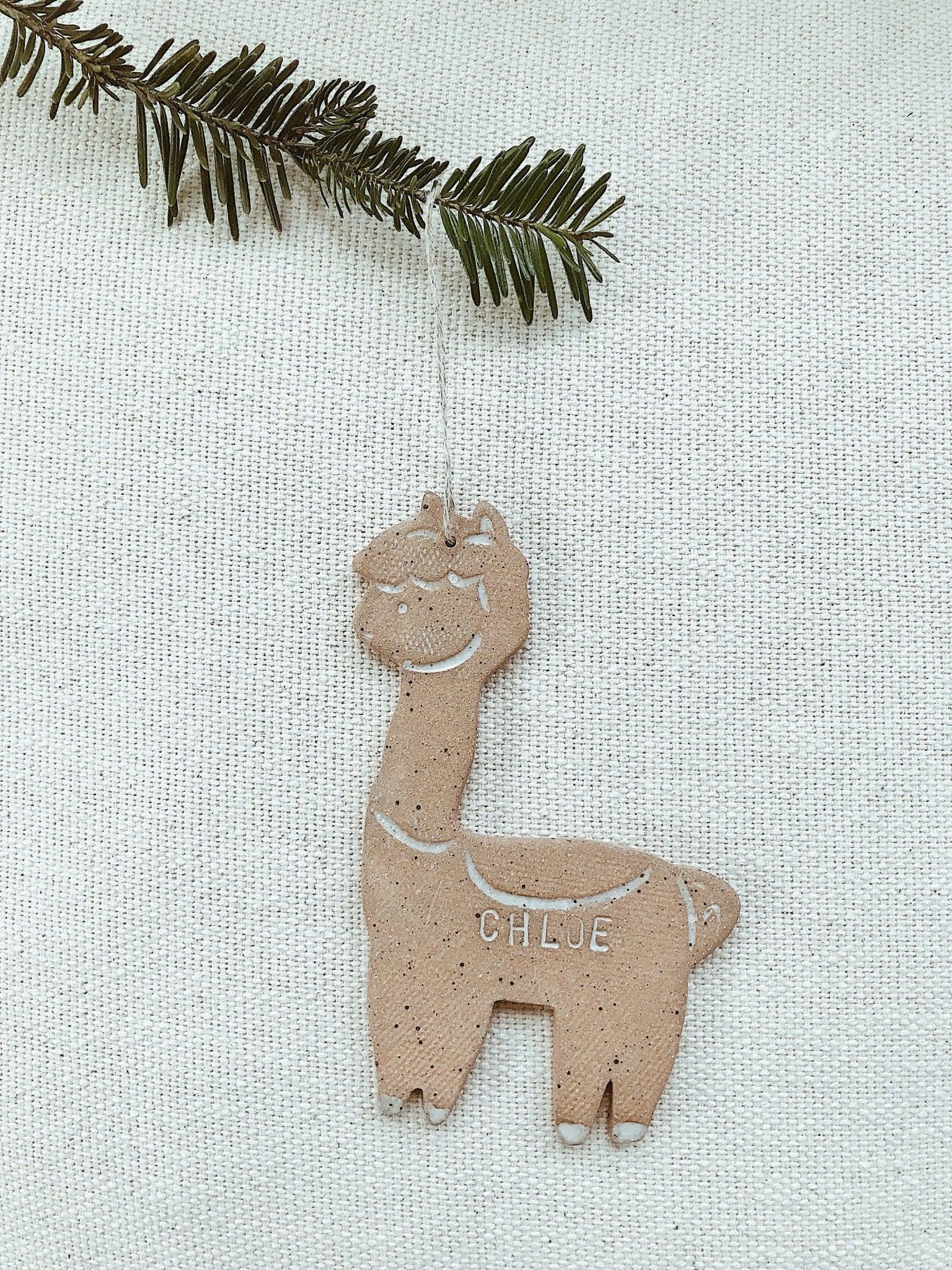 Personalized Llama Ornament MuddyHeart