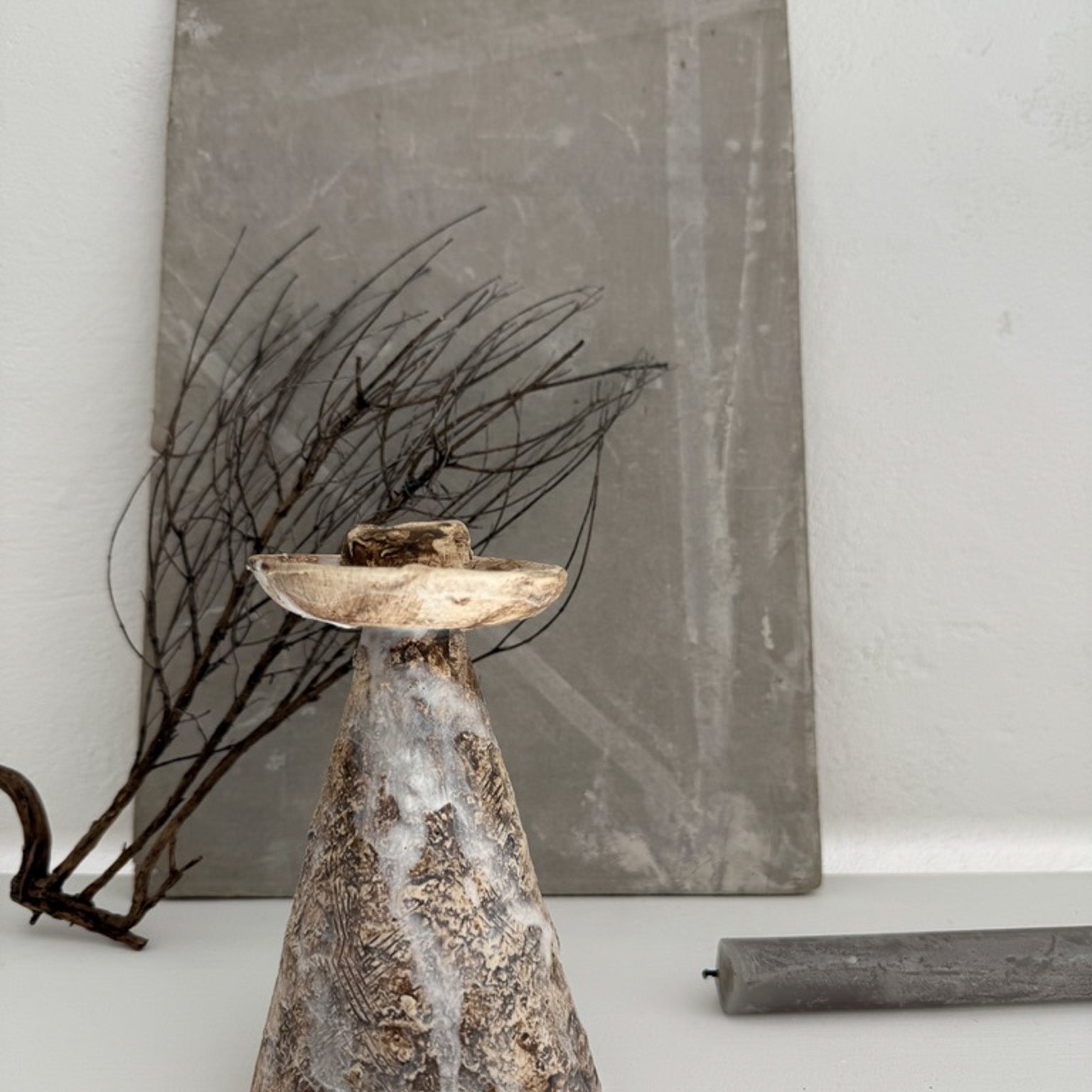 Aged Taper Candle Holder