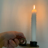 Handmade Handheld Primitive Ceramic Candle Holder