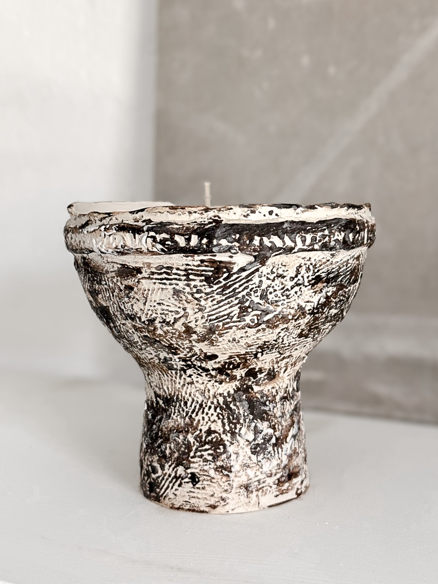 Aged Goblet Vessel Soy Candle | Handmade Ceramic Candle | Muddy