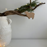 Personalized Sheep Ceramic Ornament | Custom Name Baby Keepsake