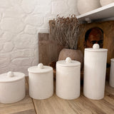 Handled Ceramic Kitchen Canisters | Knob Lid