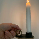 Handmade Handheld Primitive Ceramic Candle Holder
