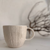 Handmade Textured Carved Lines Mug