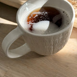 Handmade Textured Carved Lines Mug