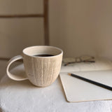 Handmade Textured Carved Lines Mug