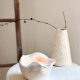 Handmade Ruffled Edge Vessel candle | Hand-poured Vanilla Soy Candle