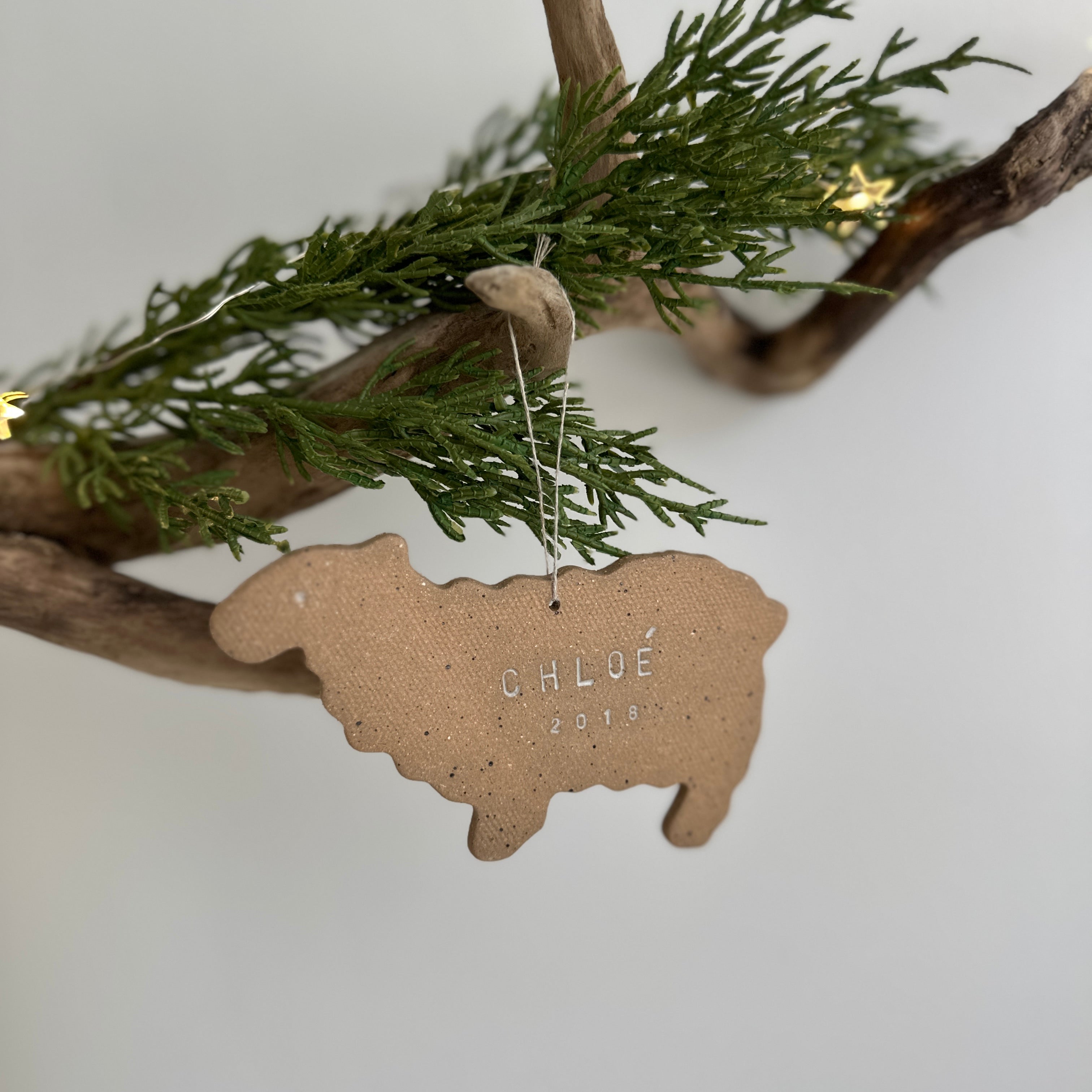 Sheep-shaped ornament personalized Handmade Ceramic child gift