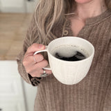 Handmade Textured Carved Lines Mug