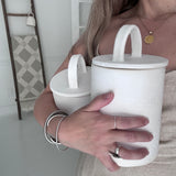 Handled Ceramic Kitchen Canisters | Long-Arch Lid