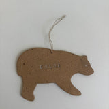 Personalized Bear Stoneware Ornament | Custom Name Baby Keepsake