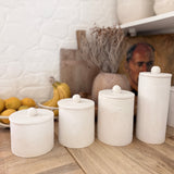 Handled Ceramic Kitchen Canisters | Knob Lid