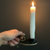 Handmade Handheld Primitive Ceramic Candle Holder