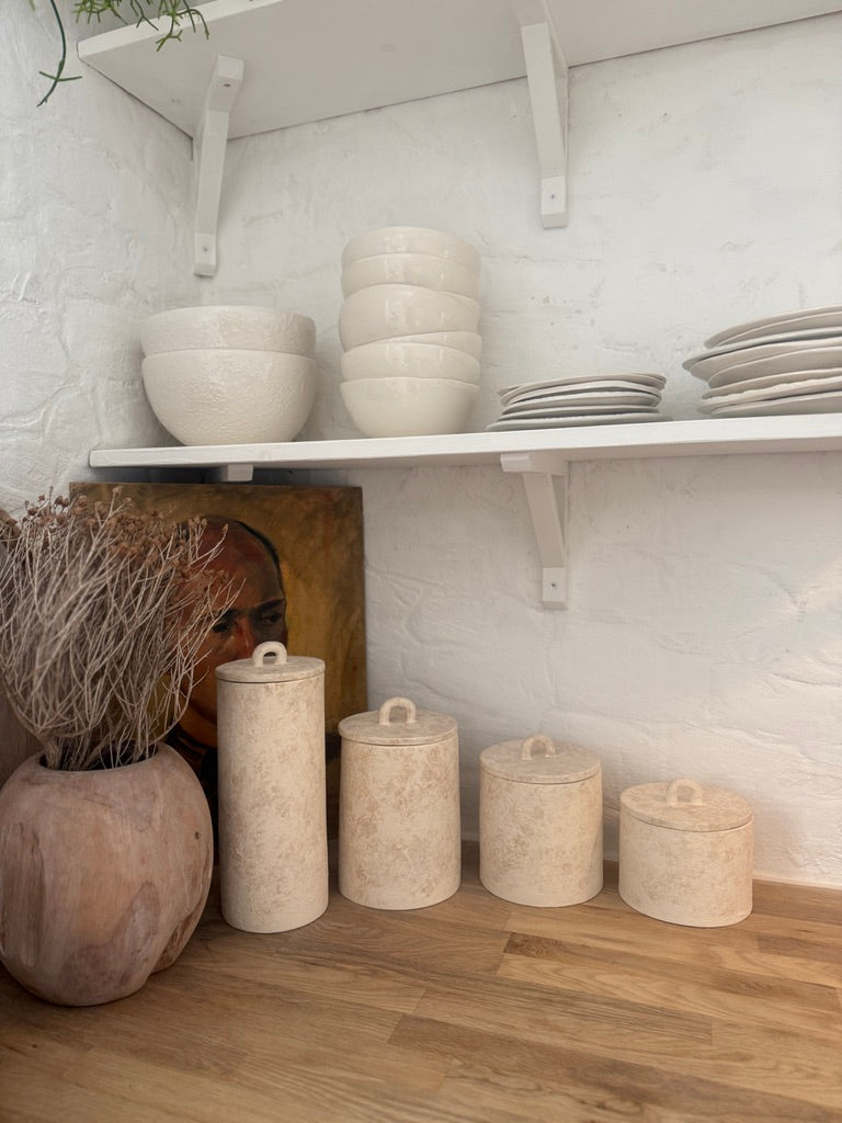 Stoneware Canister Vessel | Handmade Ceramic Kitchen Storage Jar