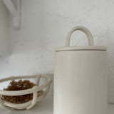 Handled Ceramic Kitchen Canisters | Long-Arch Lid