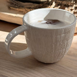 Handmade Textured Carved Lines Mug