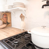 Textured Ceramic Utensil Vase Old World Pedestal Utensil Holder