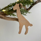 Personalized Giraffe Ceramic Ornament | Custom Name Baby Keepsake