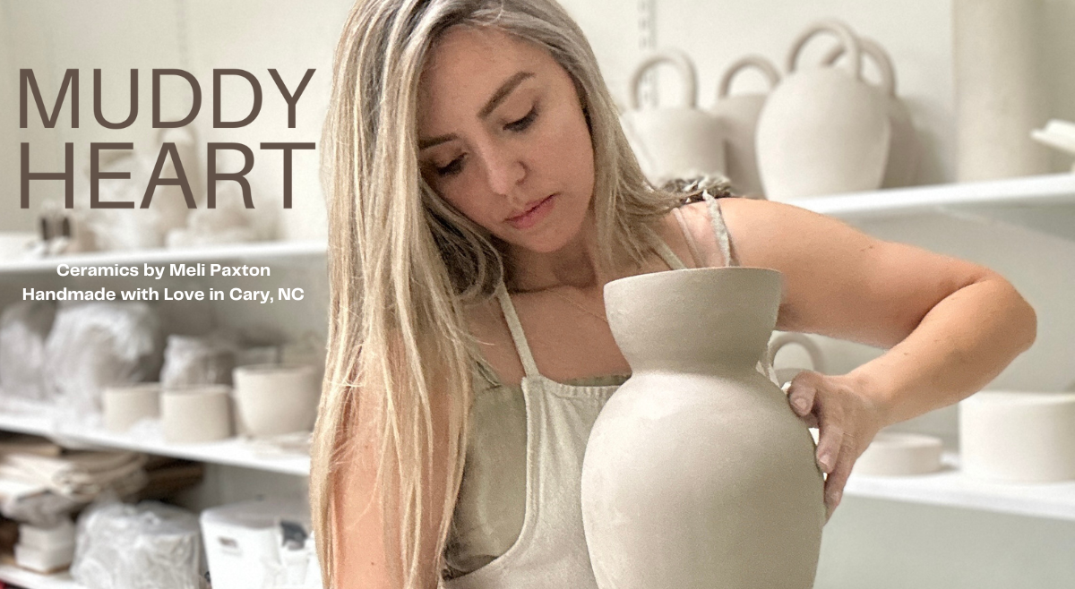 Handmade ceramics from Muddy Heart studio in Cary, North Carolina
