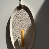 Handmade Oval Ceramic Wall Sconce | Minimal Hanging Taper Candle Holder