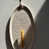Handmade Oval Ceramic Wall Sconce | Minimal Hanging Taper Candle Holder