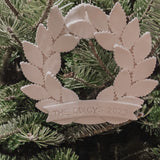 Personalized Laurel Porcelain Wreath Ornament