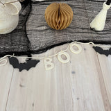 BOO Stoneware Halloween Garland -Handmade Ceramic Neutral Halloween Decor