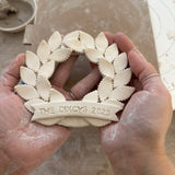 Personalized Laurel Porcelain Wreath Ornament