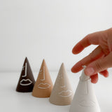 Abstract portrait ring cones in neutral tones for boho home decor