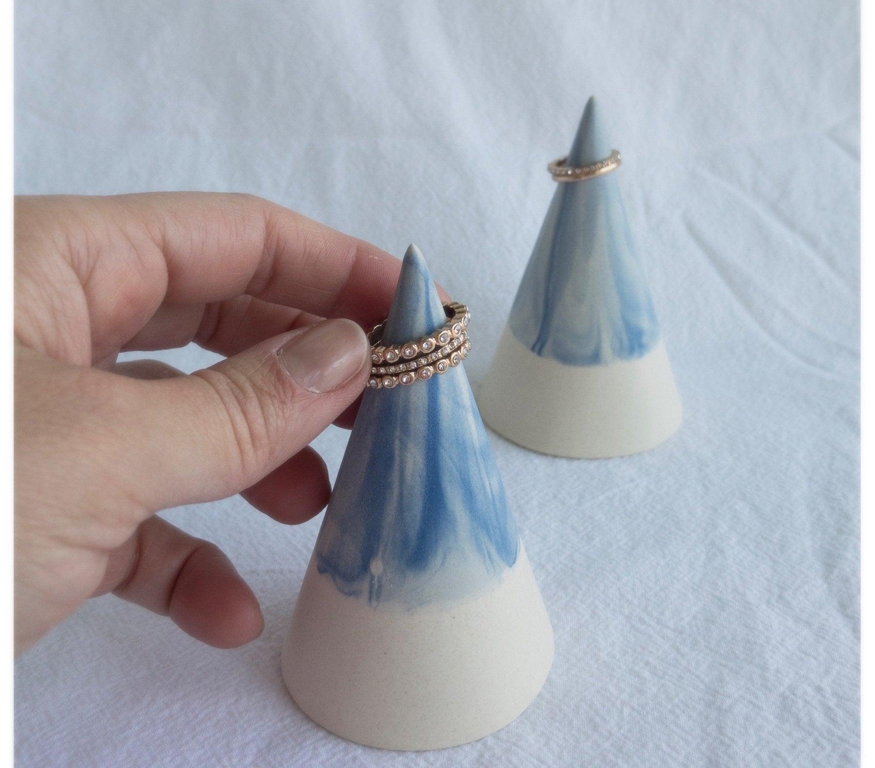 Blue Marbled Ring Cone SALE - MuddyHeartMuddyHeart