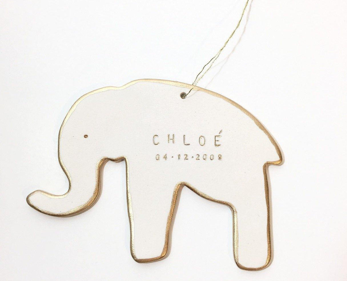 Elephant Personalized Ornament - MuddyHeartMuddyHeartHoliday