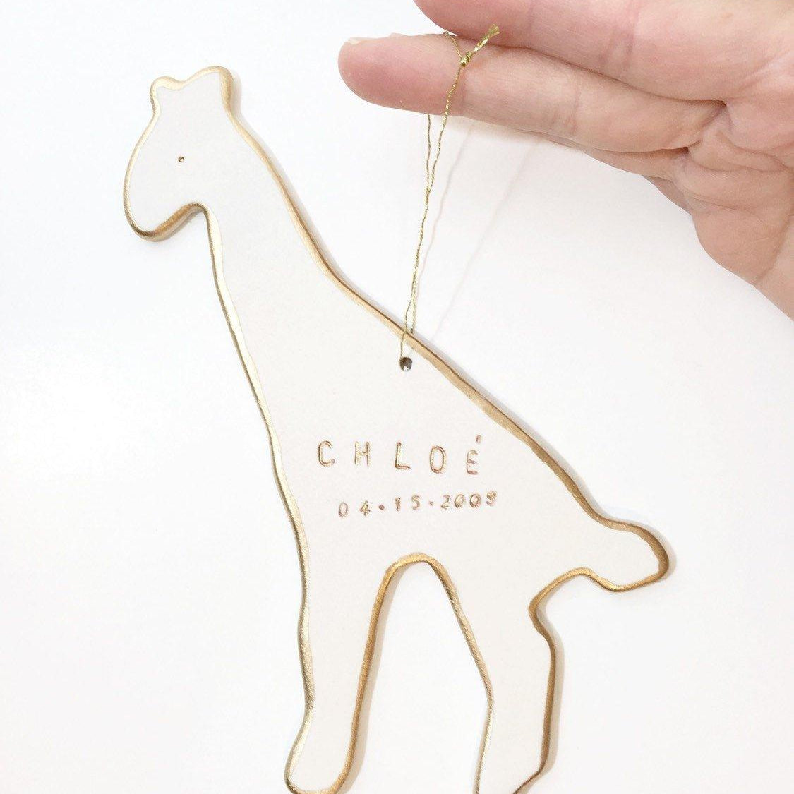Giraffe Personalized Ornament - MuddyHeartMuddyHeartHoliday