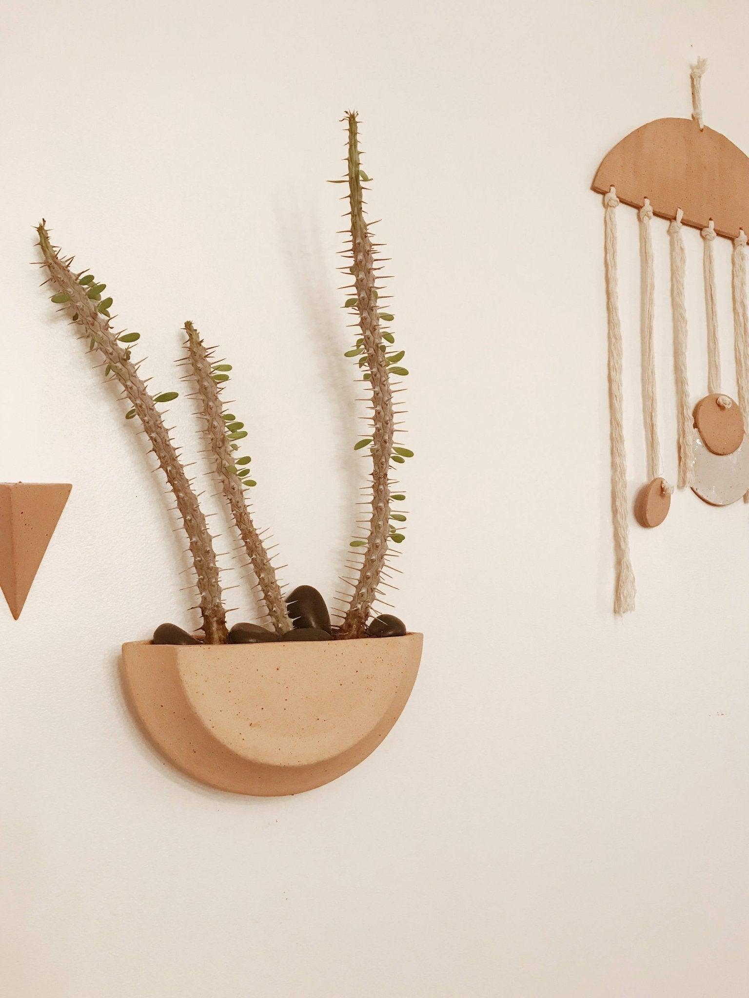 half moon plant pot Half Moon Wall Planter | Handmade Ceramic Wall Planter