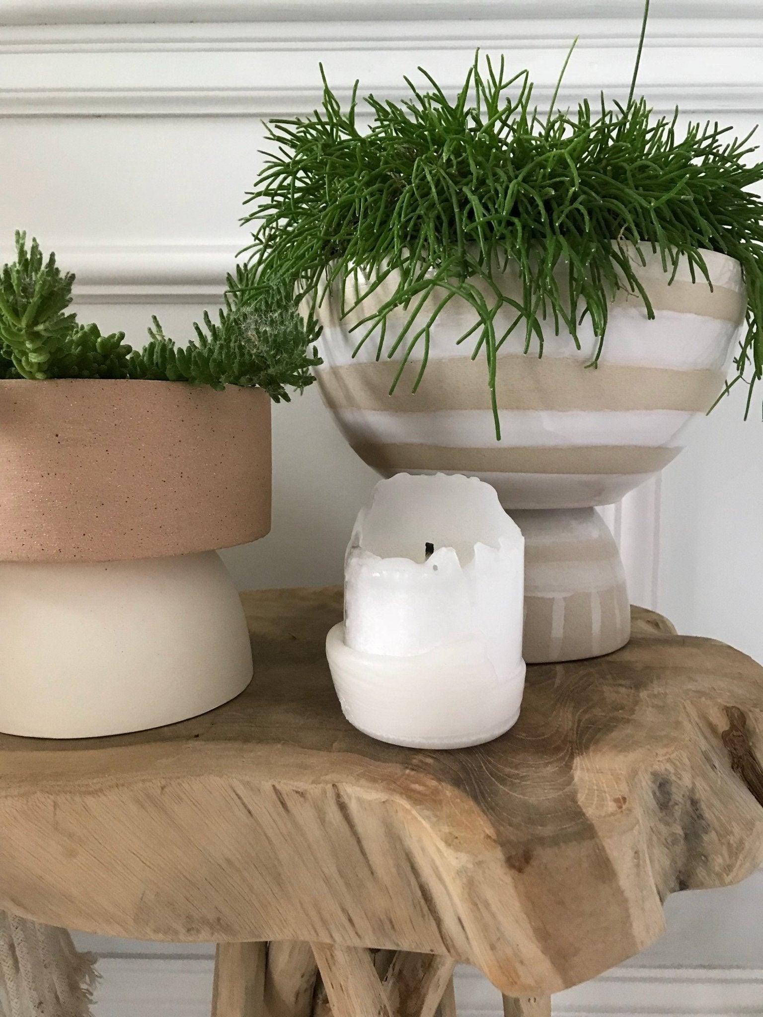 platform for potted plants Handmade Hourglass Platform Planter