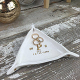 Monogrammed Triangle Dish MuddyHeart