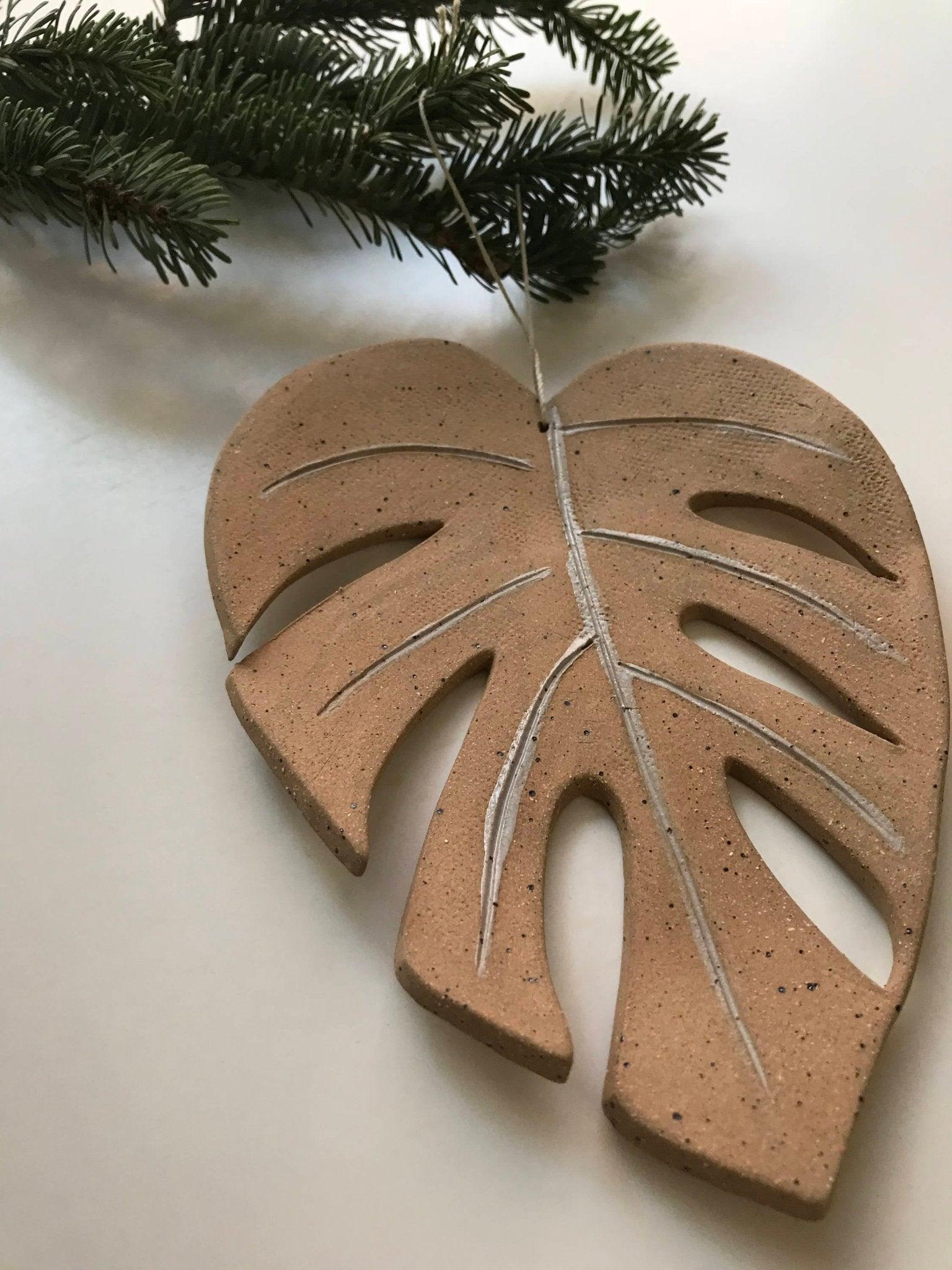 monstera ornament Monstera Leaf Ceramic Ornament