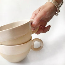Handmade natural sand ceramic coffee mug by Muddy Heart