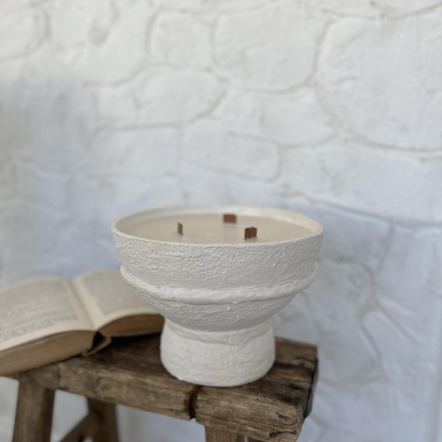 Pedestal Bowl Vanilla Soy Candle MuddyHeart