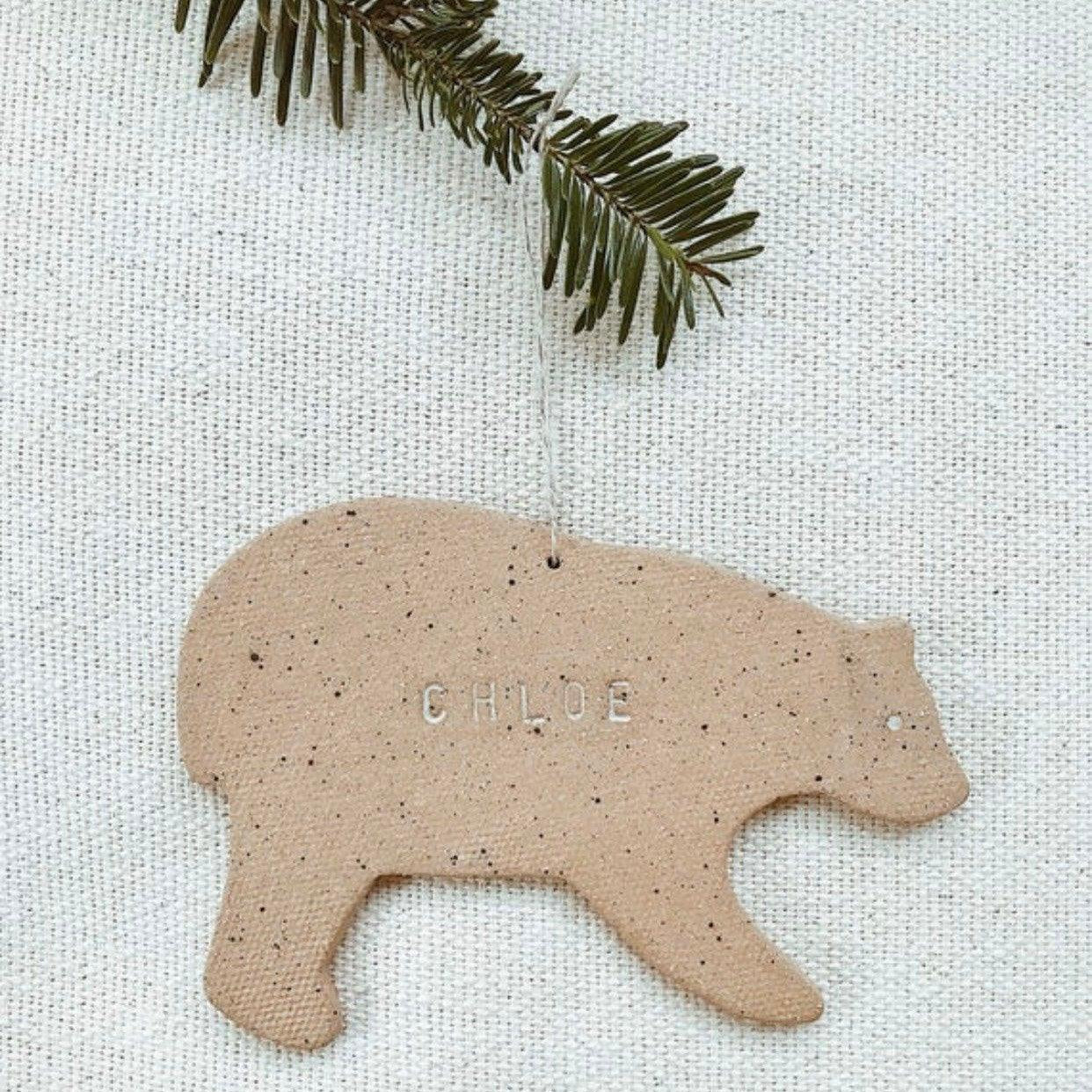 Personalized Bear Ornament MuddyHeart