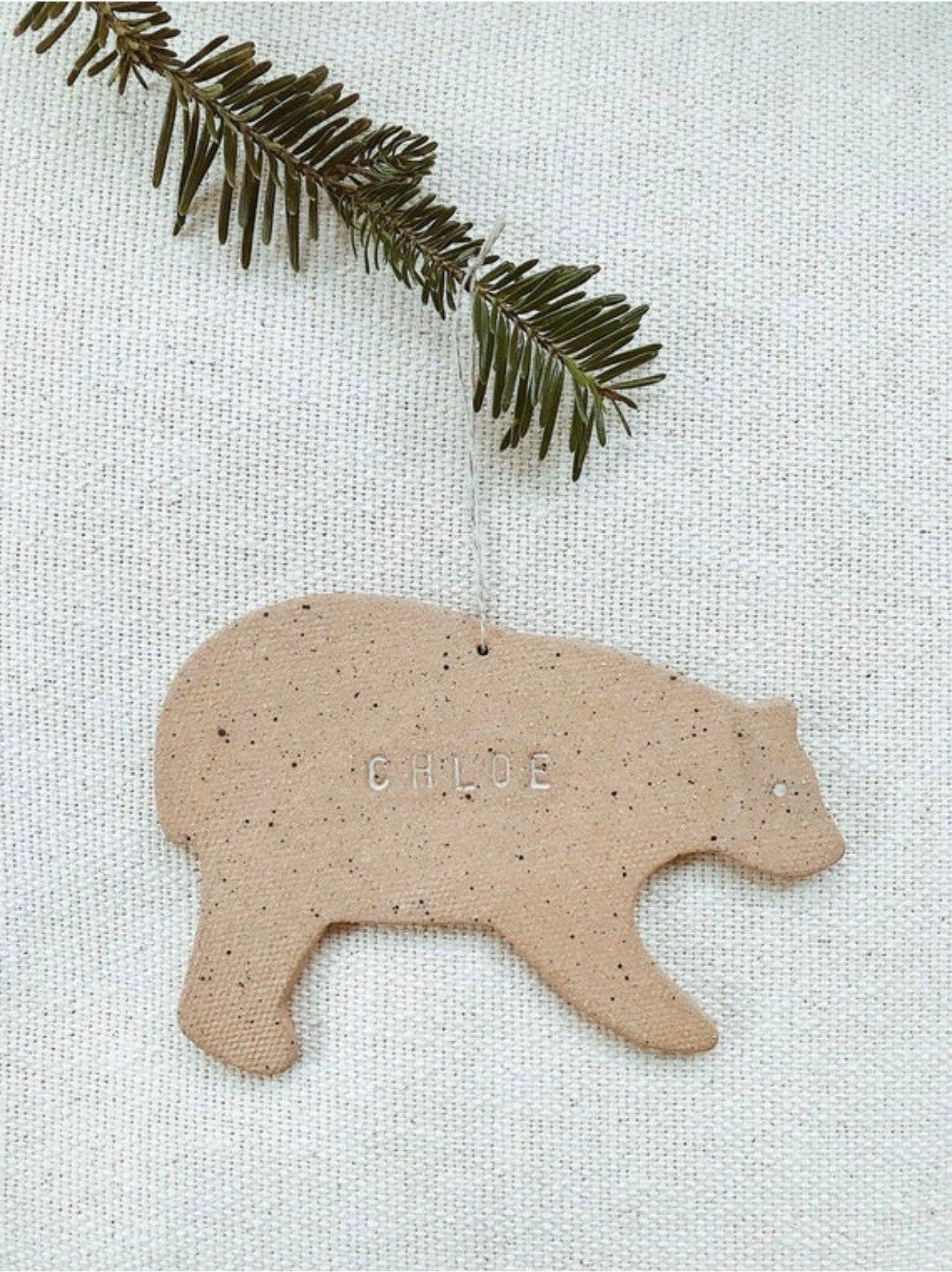 Personalized Bear Ornament MuddyHeart