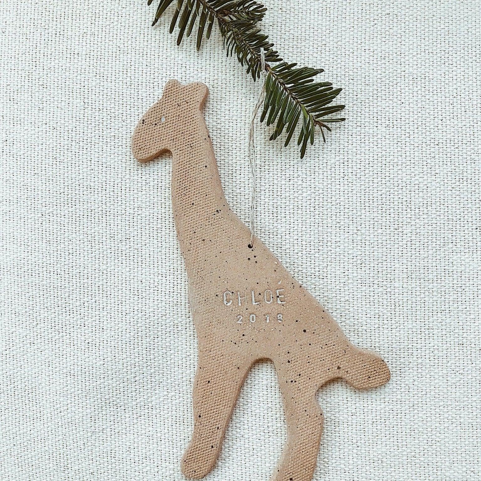 Personalized Giraffe Ornament MuddyHeart