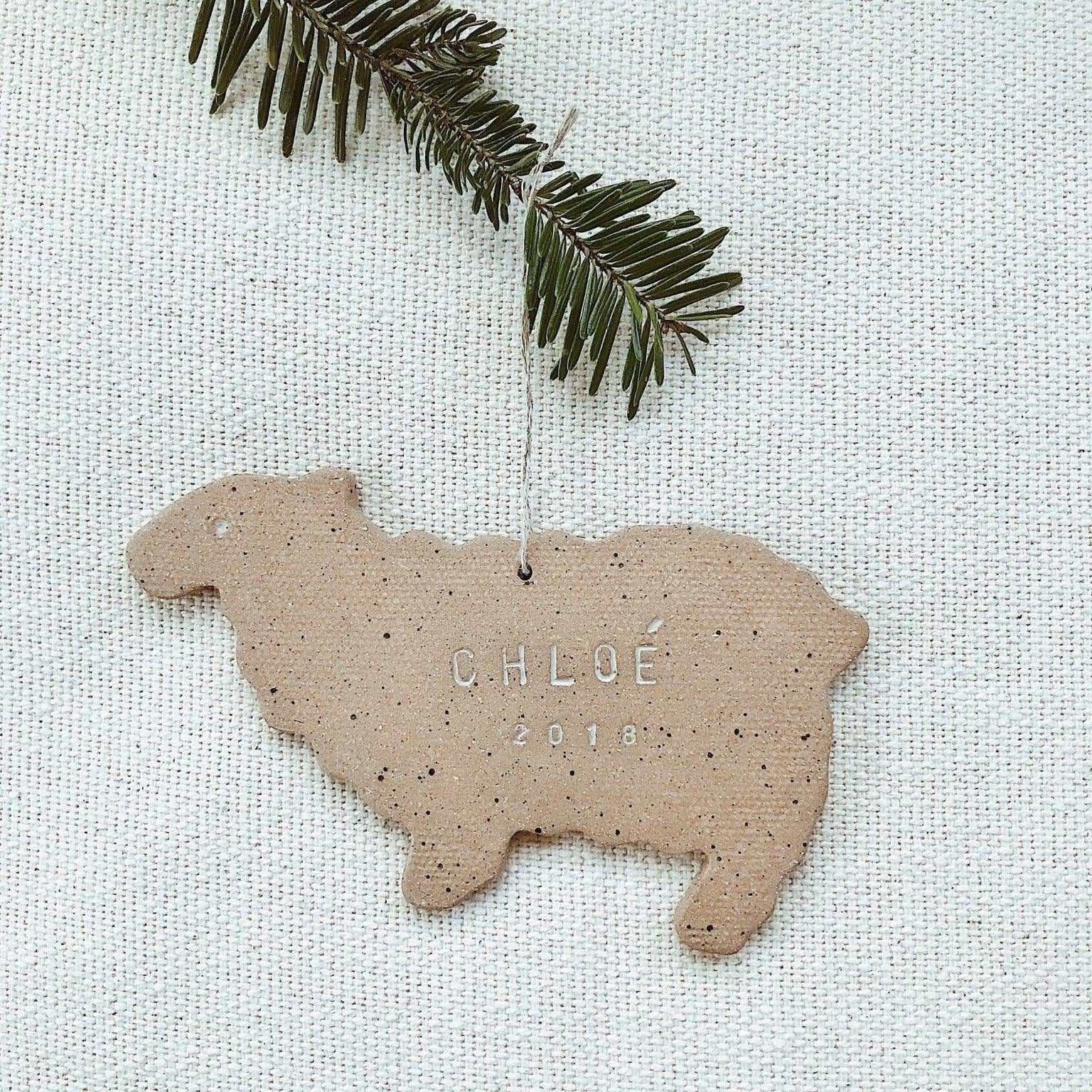 Personalized Sheep Child Ornament MuddyHeart