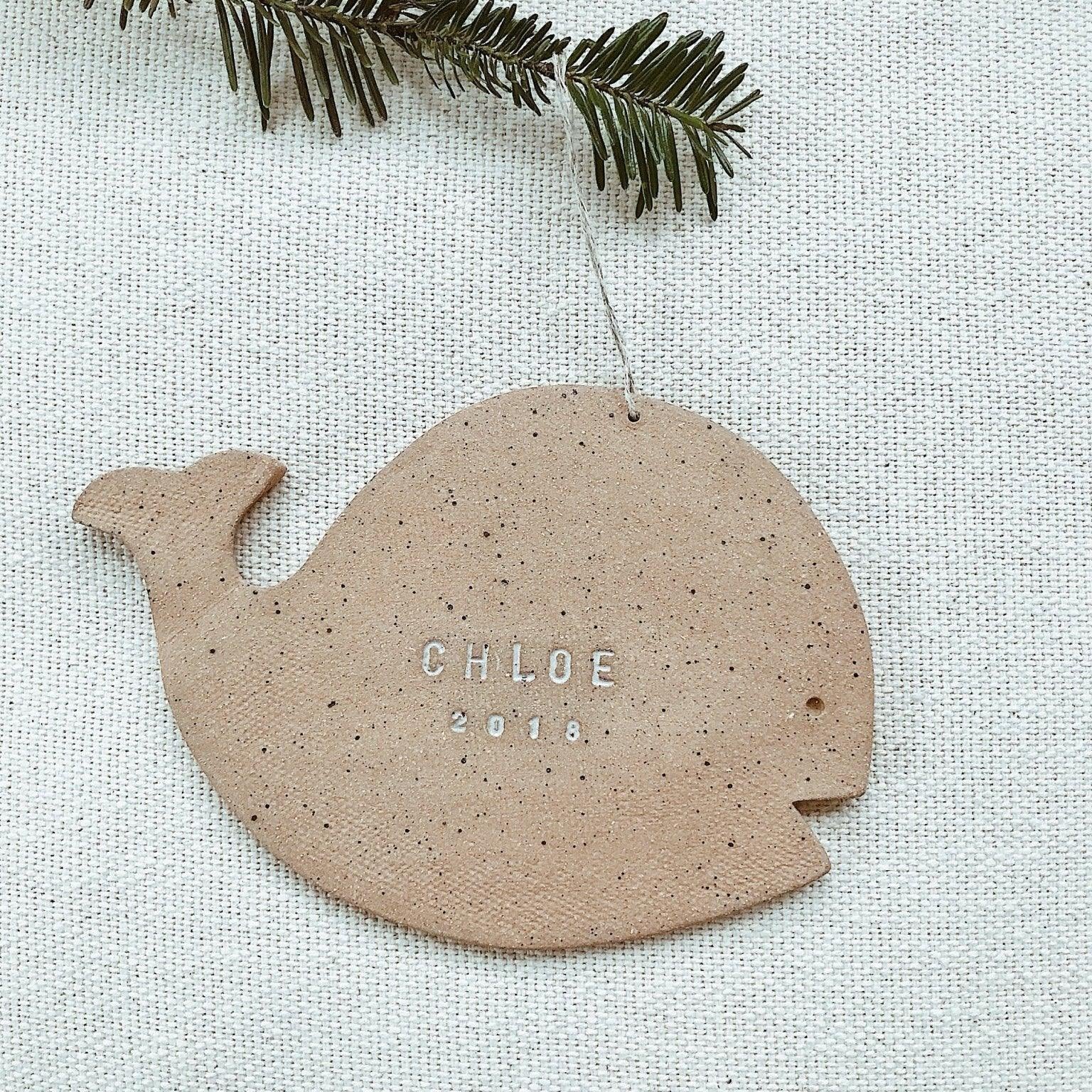 Personalized Whale Child Ornament MuddyHeart