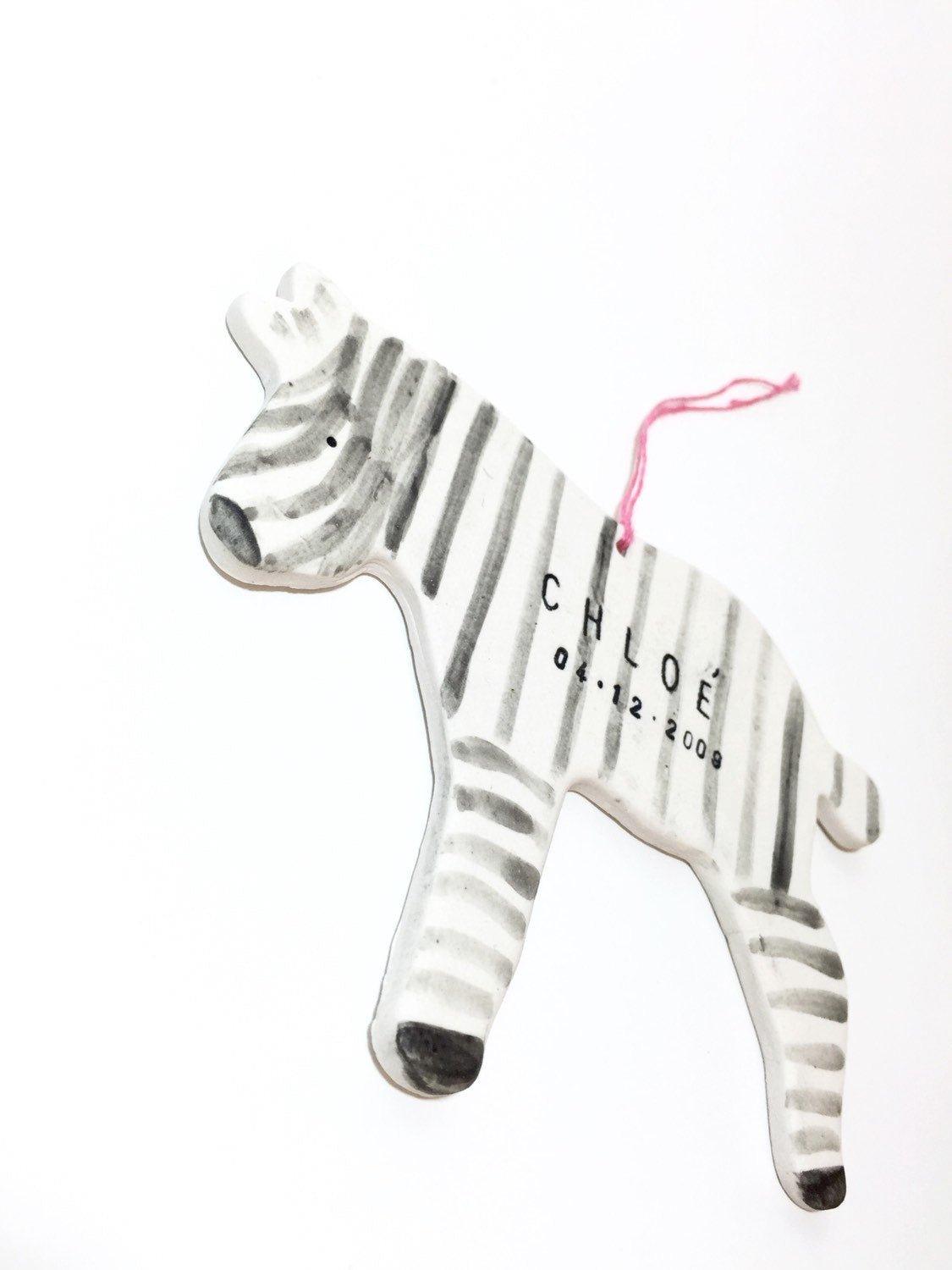 Personalized Zebra Ornament MuddyHeart