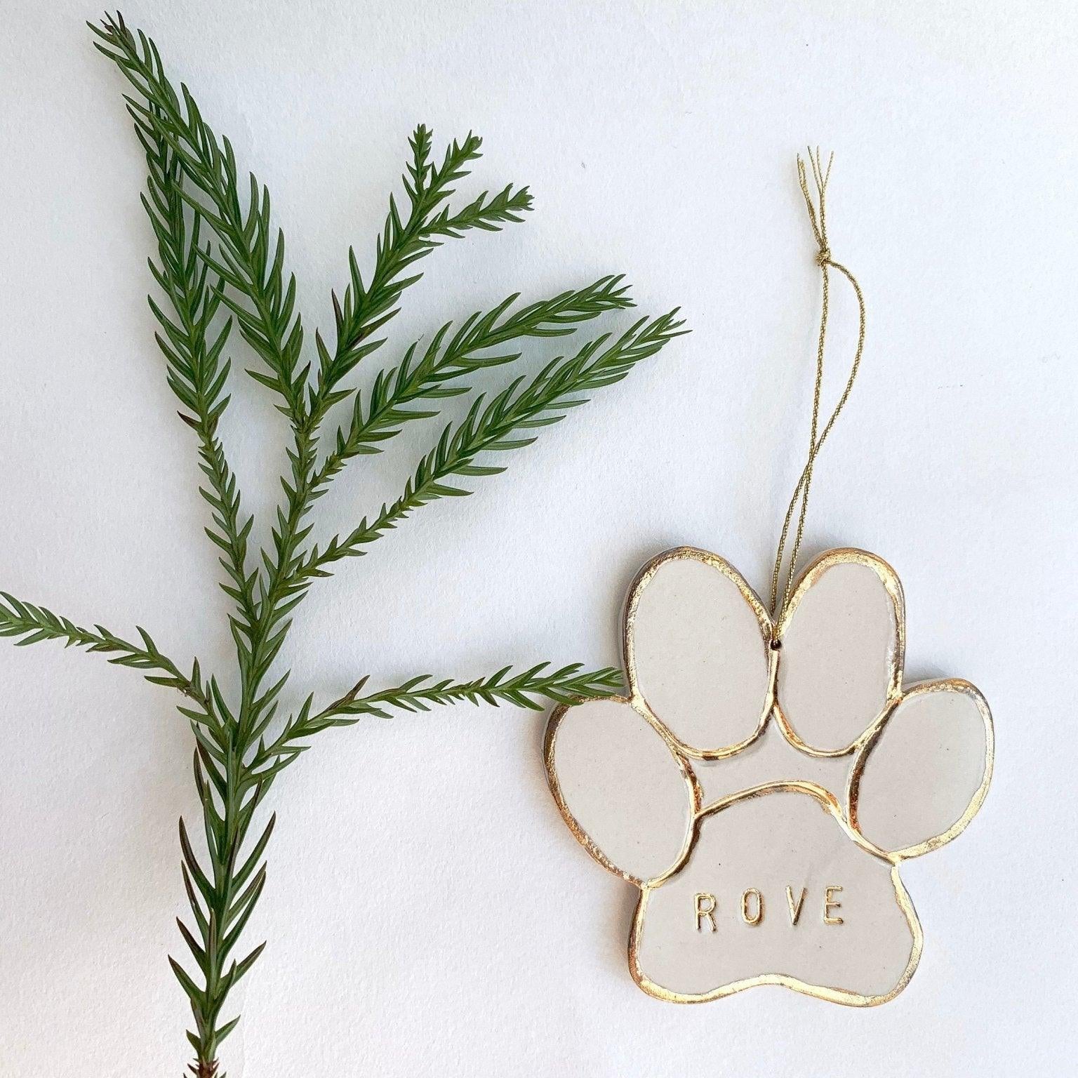 Pet Paw Personalized Ornament MuddyHeart