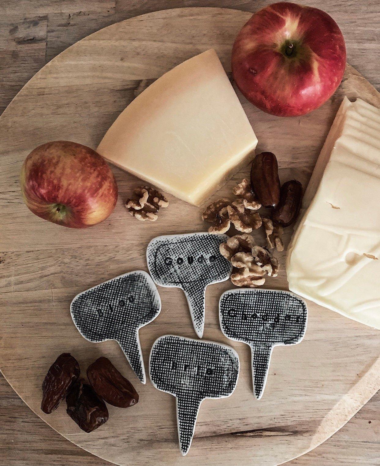 Set of 4 Cheese Markers MuddyHeart