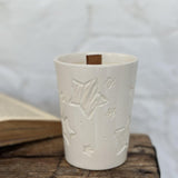 White Carved Star Soy Candle - MuddyHeartMuddyHeart